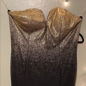 Black and gold Fashion to Figure strapless dress